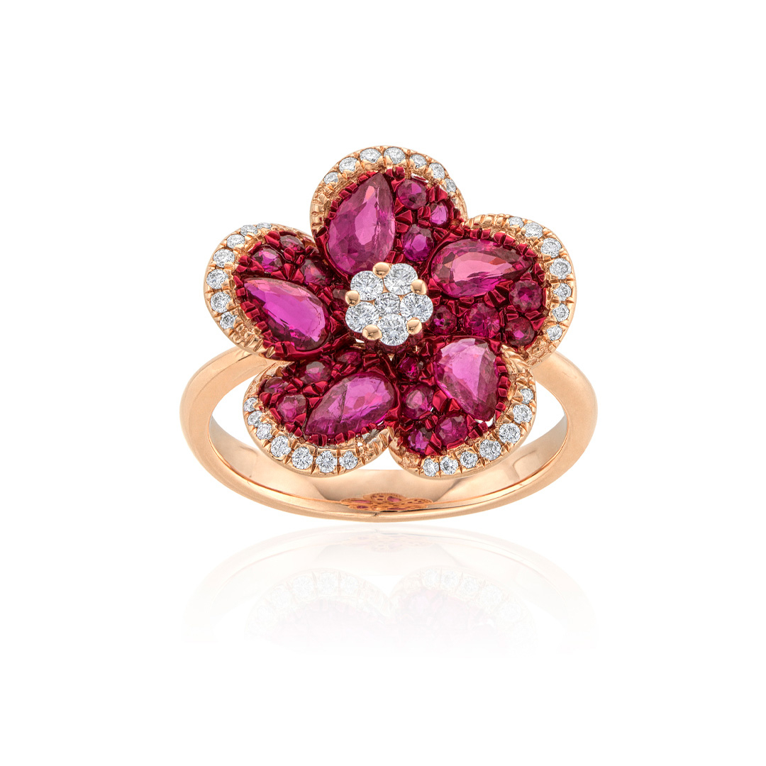 Effy ruby store flower ring