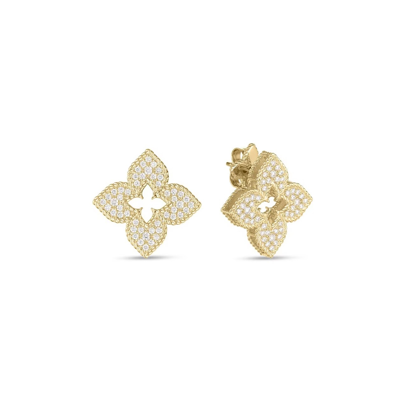 Louis Vuitton® B Blossom Earrings Yellow Gold, White Gold And Pave Diamond