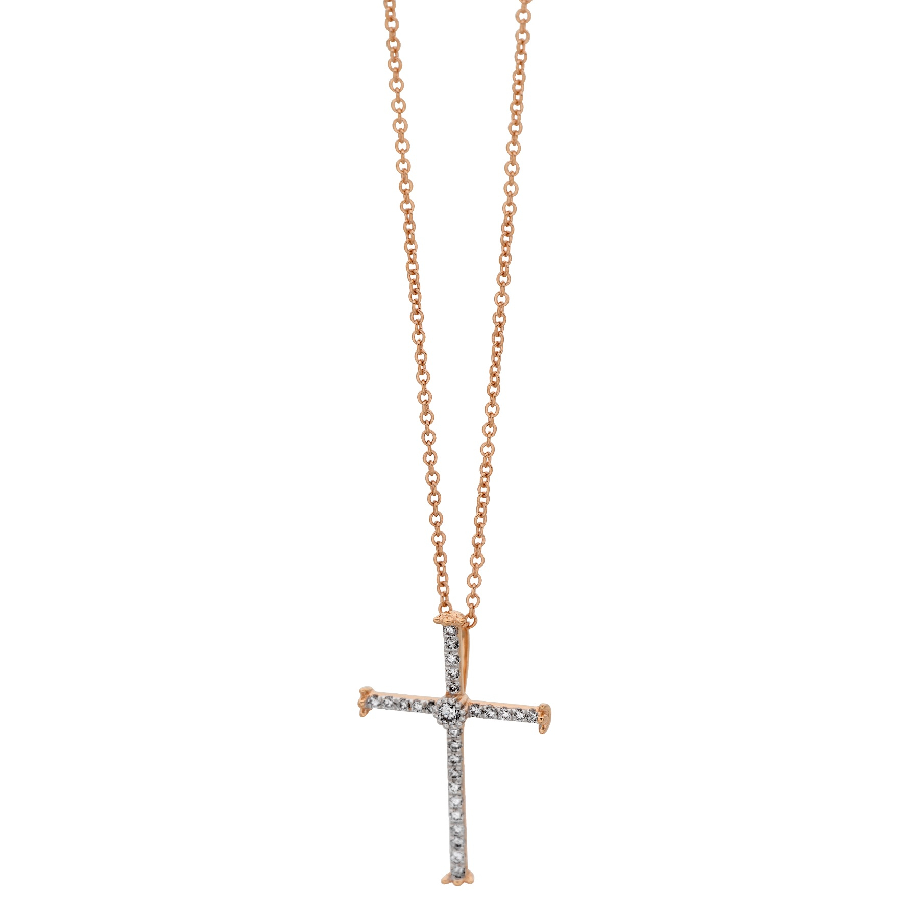 Rose gold hot sale necklace cross