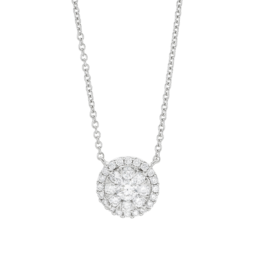 18K Elegant Emerald Single Line Halo Diamond Necklace Set, Jewellery Type:  Necklce at Rs 1250000/piece in Mumbai
