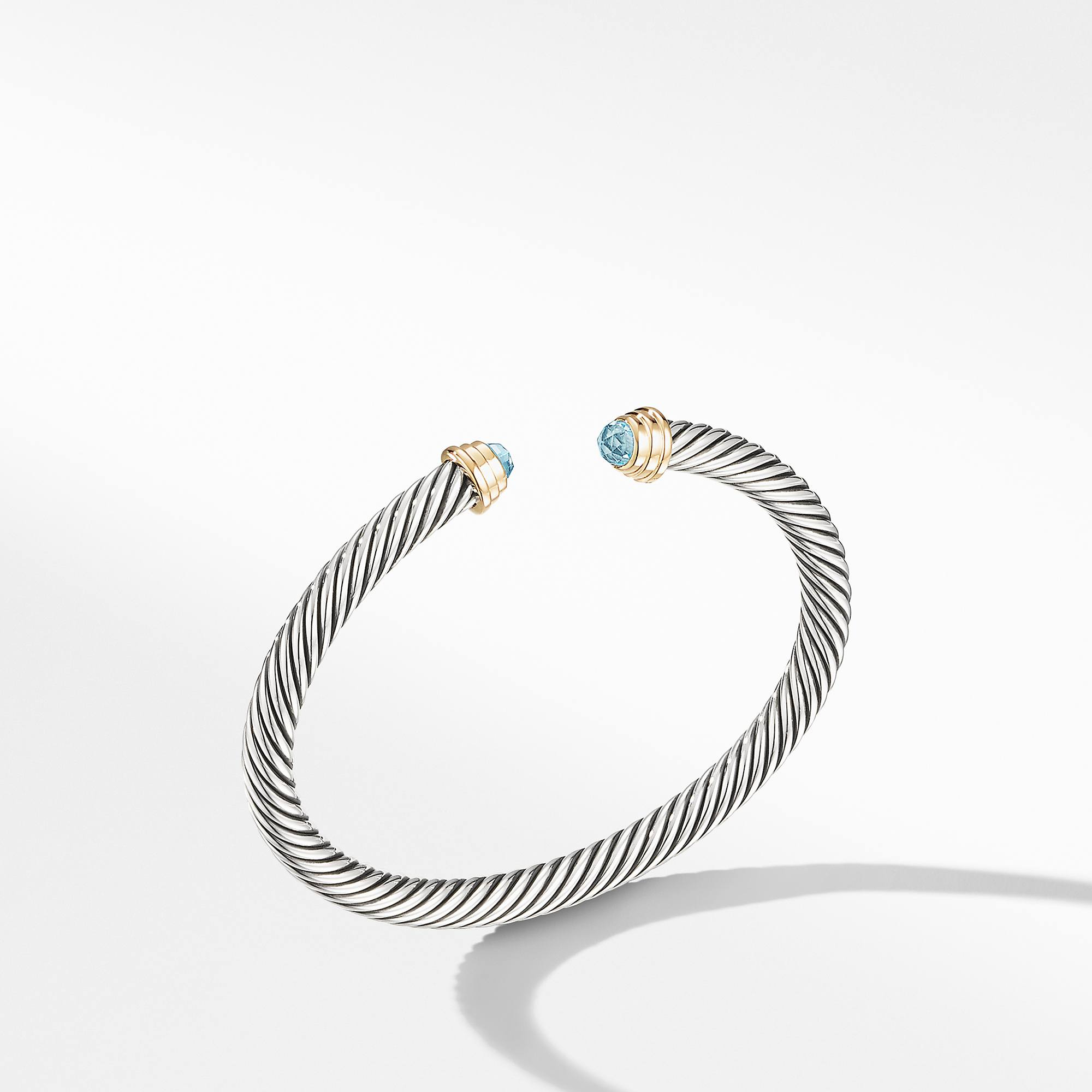 David Yurman Cable Bracelet with Gemstone in Silver with 18K Gold, 4mm |  Neiman Marcus