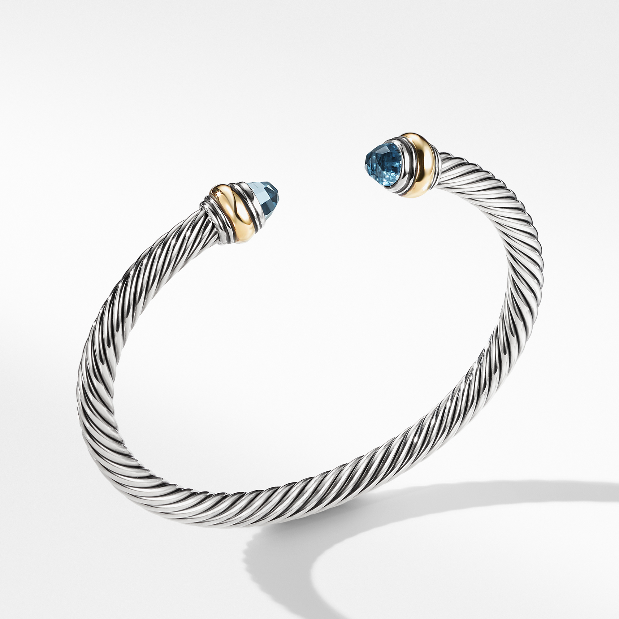 David Yurman Cable Classic Bracelet with Blue Topaz and Gold Lee