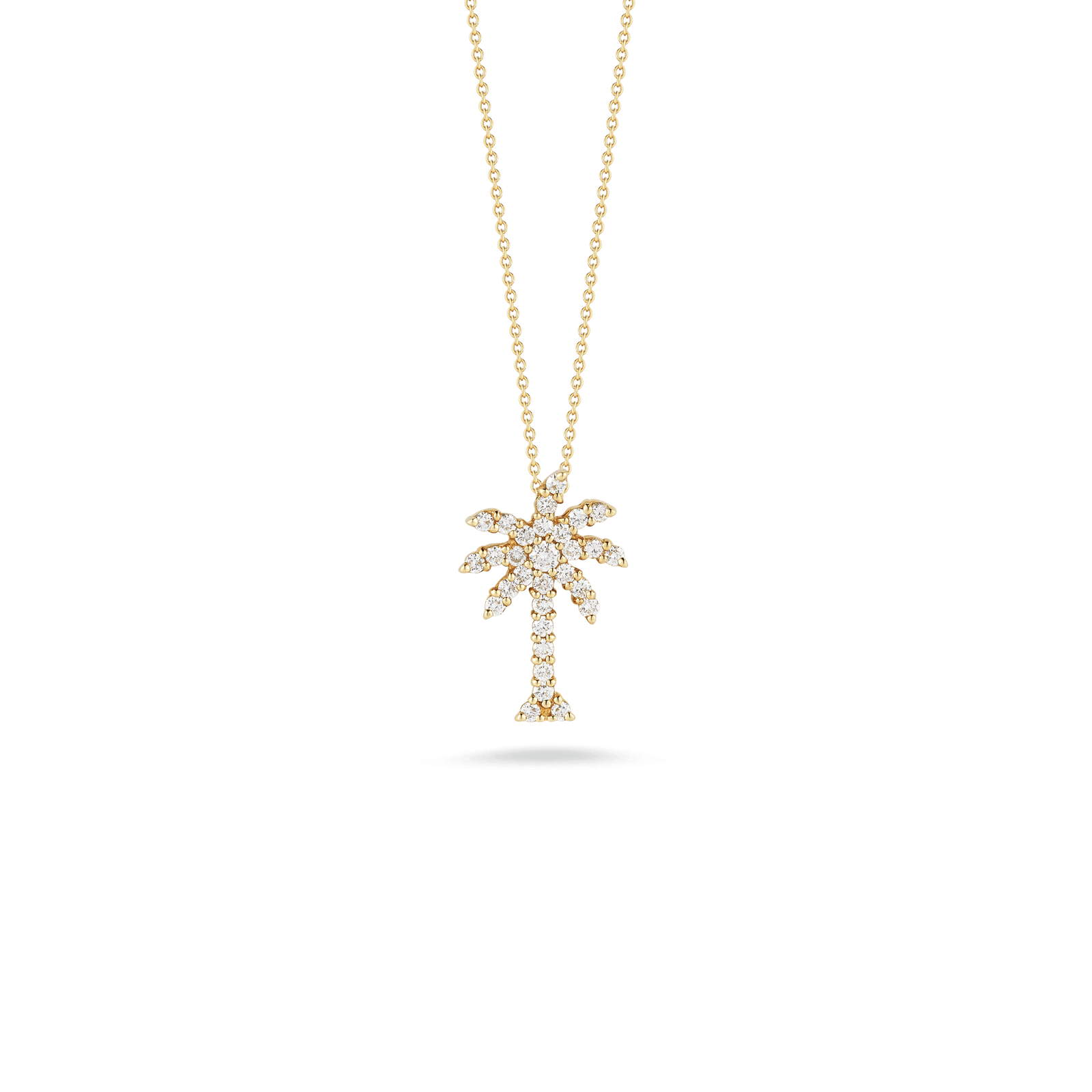 Palm Tree diamond Pendant Necklace In 14K White Gold | Fascinating Diamonds