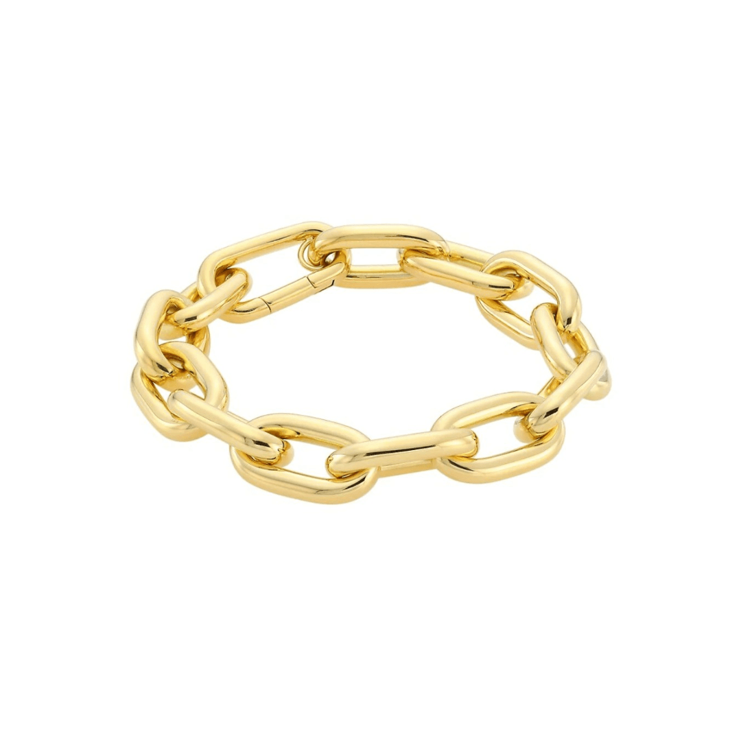 18K YELLOW DESIGNER GOLD CHUNKY ROLO LINK BRACELET - Roberto Coin - North  America