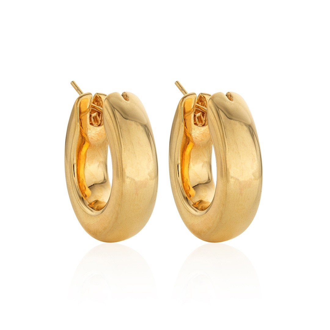 Roberto Coin Small Round Hoop Earrings - 18K Yellow Gold | Montelongo's  Fine Jewelry