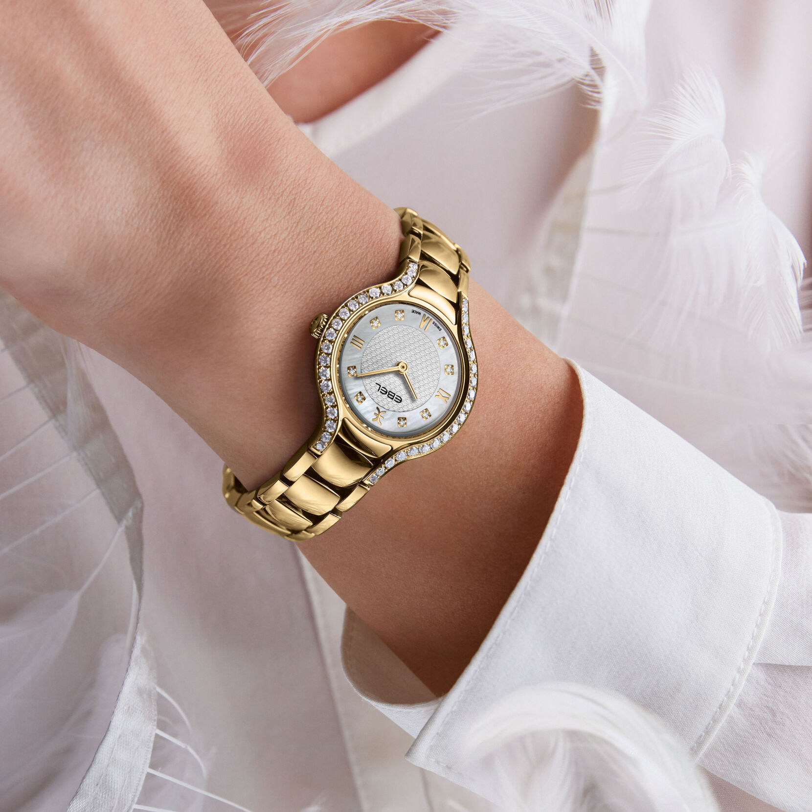 Ebel Beluga Yellow Gold Watch with Diamonds