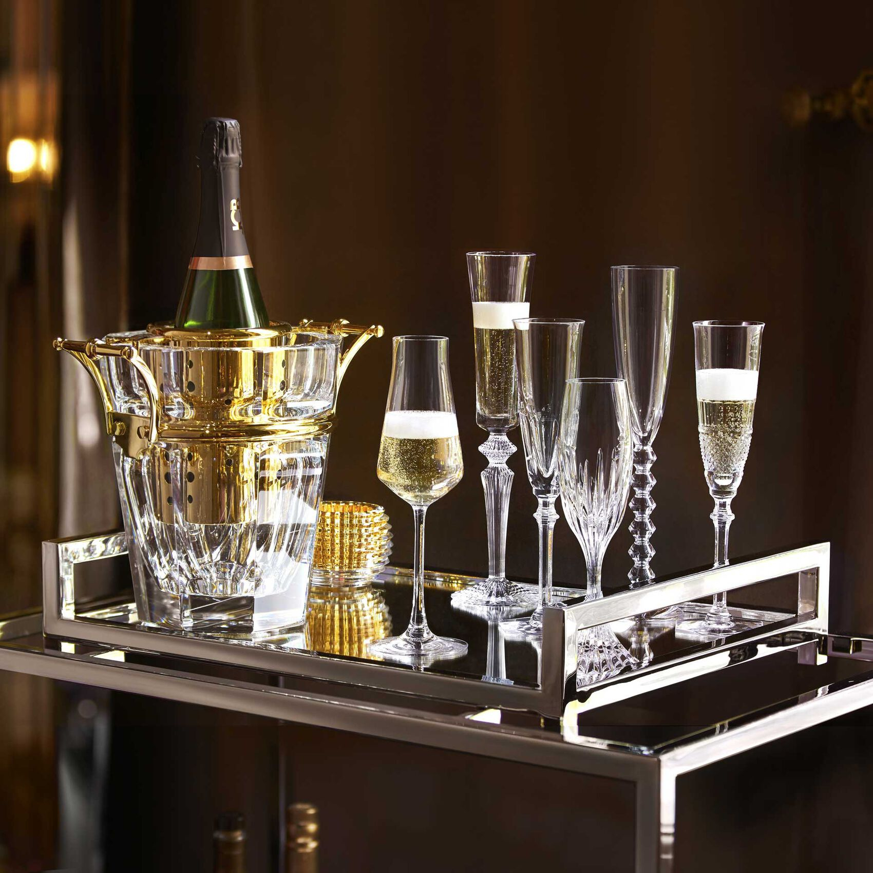 Baccarat Cocktail Champagne Flutes Bubble Box, set of six | Lee 